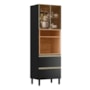 Paneleiro Proença 70cm 1 Forno 2 Portas Vidro Reflecta e 2 Gavetas Nogueira Touch/Carbono Prime TX - Demartêz