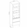 Paneleiro Proença 70cm 1 Forno 2 Portas Vidro Reflecta e 2 Gavetas Nogueira Touch/Nude Prime TX - Demartêz
