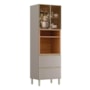 Paneleiro Proença 70cm 1 Forno 2 Portas Vidro Reflecta e 2 Gavetas Nogueira Touch/Nude Prime TX - Demartêz