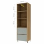 Paneleiro Rainha 70cm 2 Portas e 2 Gavetas Nature/Verde - Nesher