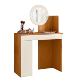 Penteadeira Camarim Áurea 1 Porta e 1 Gaveta Cinamomo/Off White - Móveis Albatroz Penteadeira Camarim Áurea 1 Porta e 1 Gaveta Cinamomo/Off White - Móveis Albatroz