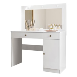 Penteadeira Camarim Bella com Porta e 2 Gavetas Branco - Moval Penteadeira Camarim Bella com Porta e 2 Gavetas Branco - Moval