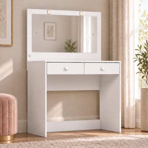 Penteadeira Camarim Daila com 2 Gavetas Branco - Móveis Henn 