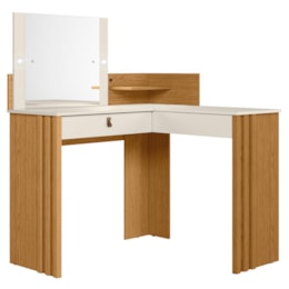 Penteadeira Camarim de Canto Glow 1 Gaveta Cinamomo/Off White - Móveis Albatroz