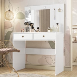 Penteadeira Camarim Ideal 2 Gavetas Branco - Moval Penteadeira Camarim Ideal 2 Gavetas Branco - Moval