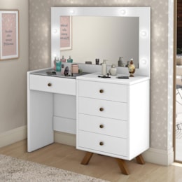 Penteadeira Camarim Luna Branco sem Banqueta - Móveis Luapa Penteadeira Camarim Luna Branco sem Banqueta - Móveis Luapa