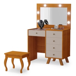 Penteadeira Camarim Luna Freijó/Maní com Banqueta - Móveis Luapa Penteadeira Camarim Luna Freijó/Maní com Banqueta - Móveis Luapa