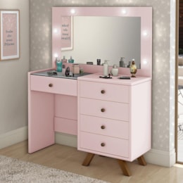 Penteadeira Camarim Luna Rosê sem Banqueta - Móveis Luapa Penteadeira Camarim Luna Rosê sem Banqueta - Móveis Luapa