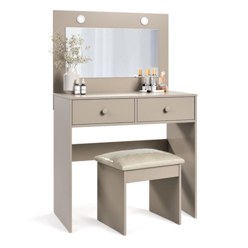 Penteadeira Camarim Maia Maní com Banqueta Almofadada - Móveis Luapa