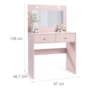 Penteadeira Camarim Maia Rosê com Banqueta Almofadada - Móveis Luapa