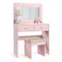 Penteadeira Camarim Maia Rosê com Banqueta Almofadada - Móveis Luapa