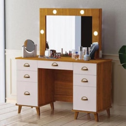 Penteadeira Camarim New Seul Freijó/Maní sem Banqueta - Móveis Luapa Penteadeira Camarim New Seul Freijó/Maní sem Banqueta - Móveis Luapa