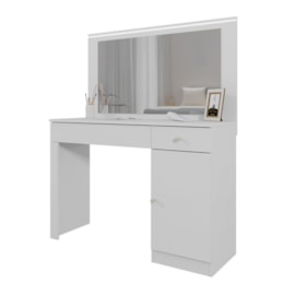 Penteadeira Camarim Nina 1 Porta e 2 Gavetas Branco Fosco - Mobler