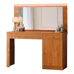 Penteadeira Camarim Nina 1 Porta e 2 Gavetas Canela - Mobler