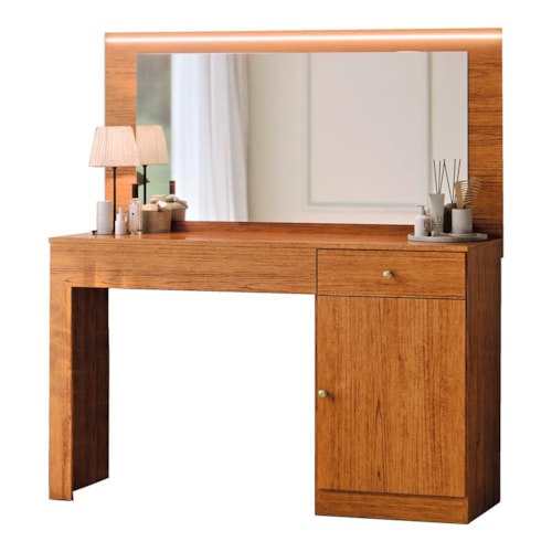 Penteadeira Camarim Nina 1 Porta e 2 Gavetas Canela - Mobler