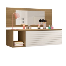 Penteadeira Joy Nature/Branco - Peternella Móveis Penteadeira Joy Nature/Branco - Peternella Móveis