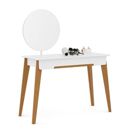 Penteadeira Tifanny com Espelho Giratório Branco Soft/Eco Wood - Matic Móveis 