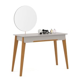 Penteadeira Tifanny com Espelho Giratório Cinza/Eco Wood - Matic Móveis 