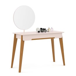 Penteadeira Tifanny com Espelho Giratório Rosê/Eco Wood - Matic Móveis 