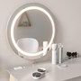 Penteadeira Tifanny Espelho Giratório com LED Cinza/Natural - Matic Móveis