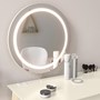 Penteadeira Tifanny Espelho Giratório com LED Off White/Natural - Matic Móveis