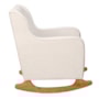 Poltrona de Amamentação Áquila com Balanço Pés Canoa e Puff Bouclê Off White - Fratello