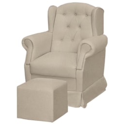 Poltrona de Amamentação Letícia com Balanço e Puff Suede Bege - Phoenix Baby   Poltrona de Amamentação Letícia com Balanço e Puff Suede Bege - Phoenix Baby