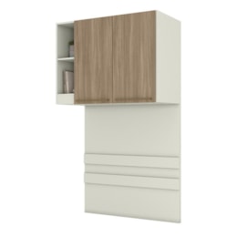 Ponte Solteiro Modulado Seletto 2 Portas Areia/Jequitibá - Móveis Henn Ponte Solteiro Modulado Seletto 2 Portas Areia/Jequitibá - Móveis Henn