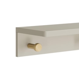 Prateleira Cabideiro Bia 89,6cm Areia Fosco/Madeira Natural - Reller Móveis Prateleira Cabideiro Bia 89,6cm Areia Fosco/Madeira Natural - Reller Móveis