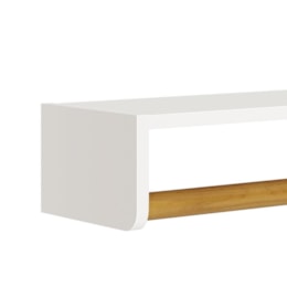 Prateleira Theo 93,6cm Branco Fosco/Amadeirado - Reller Móveis Prateleira Theo 93,6cm Branco Fosco/Amadeirado - Reller Móveis