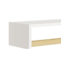 Prateleira Theo 93,6cm Branco Fosco/Madeira Natural - Reller Móveis Prateleira Theo 93,6cm Branco Fosco/Madeira Natural - Reller Móveis