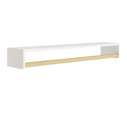 Prateleira Theo 93,6cm Branco Fosco/Madeira Natural - Reller Móveis Prateleira Theo 93,6cm Branco Fosco/Madeira Natural - Reller Móveis