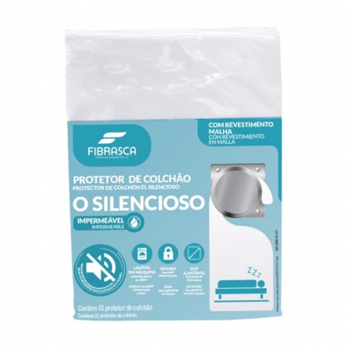 Protetor de Colchão O Silencioso King 193x203cm Branco - Fibrasca