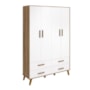 Quarto Infantil Retrô Ayla com Guarda Roupa e Berço Branco Fosco/Mezzo Fosco - Reller Móveis 