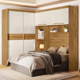 Quarto Modulado Casal Florença Freijó/Off White - Moval Quarto Modulado Casal Florença Freijó/Off White - Moval