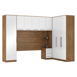 Quarto Modulado Casal Irlanda Composição 3 Amêndola/Branco - Demartêz  Quarto Modulado Casal Irlanda Composição 3 Amêndola/Branco - Demartêz