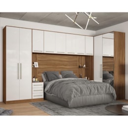 Quarto Modulado Casal Irlanda Composição 4 Amêndola/Branco - Demartêz   Quarto Modulado Casal Irlanda Composição 4 Amêndola/Branco - Demartêz