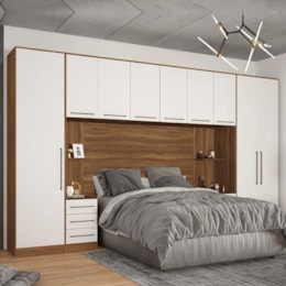 Quarto Modulado Casal Irlanda Composição 8 Amêndola/Branco - Demartêz  