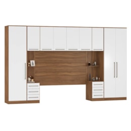 Quarto Modulado Casal Irlanda Composição 8 Amêndola/Branco - Demartêz   Quarto Modulado Casal Irlanda Composição 8 Amêndola/Branco - Demartêz