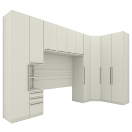 Quarto Modulado Casal Seletto 6 Peças Areia - Móveis Henn Quarto Modulado Casal Seletto 6 Peças Areia - Móveis Henn