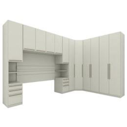 Quarto Modulado Casal Seletto 7 Peças Areia - Móveis Henn Quarto Modulado Casal Seletto 7 Peças Areia - Móveis Henn