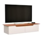 Rack Aparador Suspenso Flow Off White/Freijó – EJ Móveis