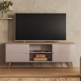 Rack Bancada Aracaju Grigio Fosco/Canela para TV até 75” - Mobler