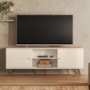 Rack Bancada Aracaju Off White/Canela para TV até 75” - Mobler
