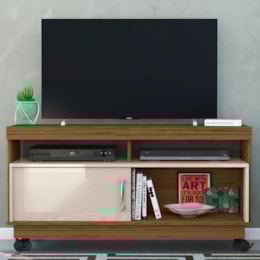 Rack Bancada Artur Naturale/Off White para TV até 50” - Madetec Rack Bancada Artur Naturale/Off White para TV até 50” - Madetec