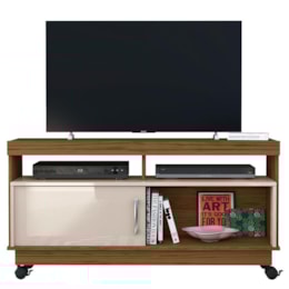 Rack Bancada Artur Naturale/Off White para TV até 50” - Madetec Rack Bancada Artur Naturale/Off White para TV até 50” - Madetec