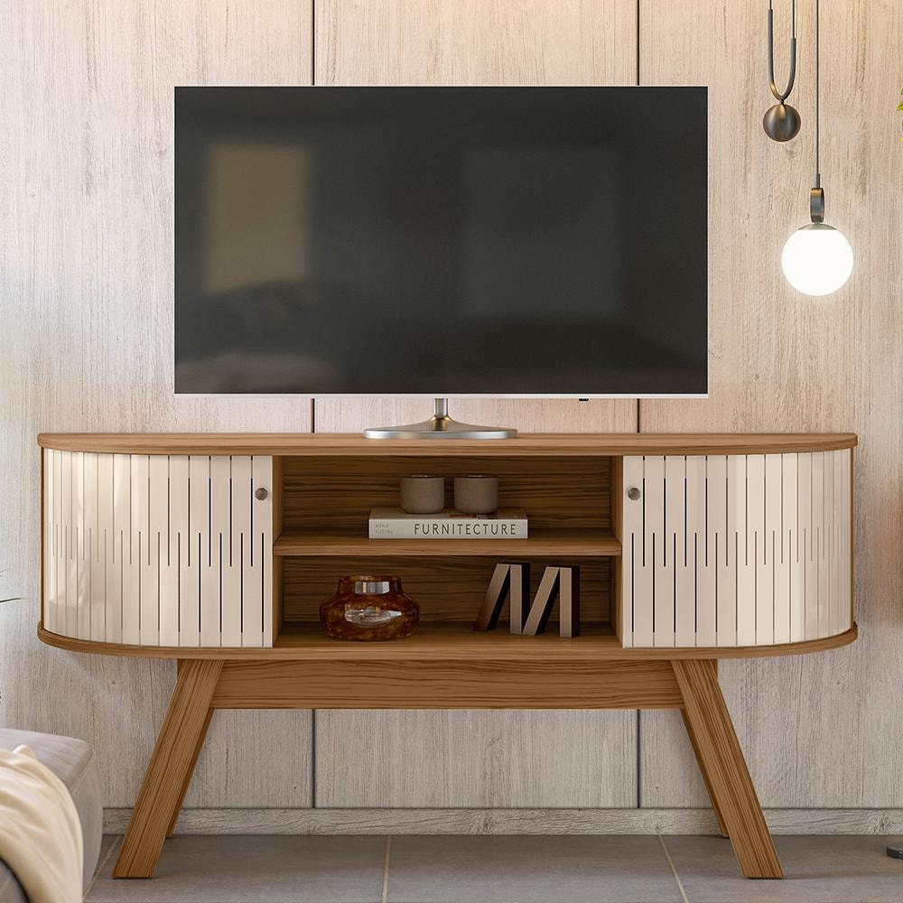 『ATLANTA』アトランタ テレビボード AVボード TVボード RWtel6 Rack Bancada Atlanta Cinamomo/Off White para TV até 55” - Madetec