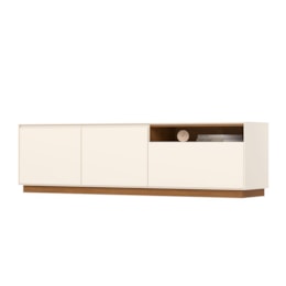 Rack Bancada Auryn 200cm Off White/Cinamomo para TV até 86” - Móveis Henn