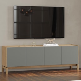 Rack Bancada Barcelona 180cm 2 Portas e 2 Gavetas Oak/Ferrolack - Finestra Móveis