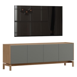 Rack Bancada Barcelona 180cm 2 Portas e 2 Gavetas Oak/Ferrolack - Finestra Móveis